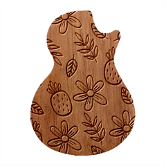 Flowers Petals Pineapples Fruit Guitar Shape Wood Guitar Pick Holder Case And Picks Set by Paksenen