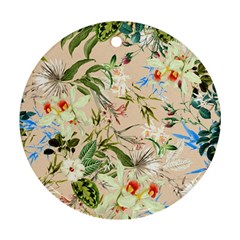 Textile Fabric Tropical Ornament (round) by Paksenen