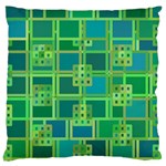 Green Abstract Geometric Large Premium Plush Fleece Cushion Case (Two Sides) Front