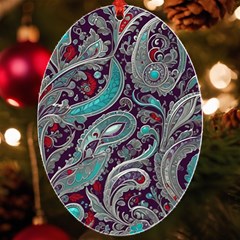 Seamless Pattern Paisley Decorative Uv Print Acrylic Ornament Oval by Paksenen