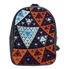 Fractal Triangle Geometric Abstract Pattern School Bag (xl) by Cemarart