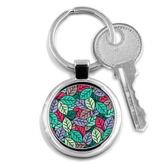 Pattern Leaves Background Nature Key Chain (round) by Proyonanggan