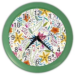 Flowers Nature Wallpaper Background Color Wall Clock by Proyonanggan