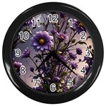 Flower Bloom Blossom Nature Flora Wall Clock (Black) Front