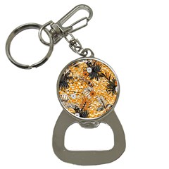 Leaf Yellow Point Flower White Bottle Opener Key Chain by Grandong