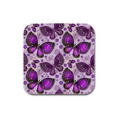 Butterflies Butterfly Insect Animal Nature Rubber Square Coaster (4 Pack) by Maspions