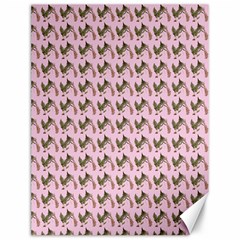 Fern Pattern 2 Pink Canvas 12  X 16  by snowwhitegirl