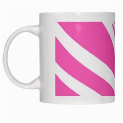 White Pink Stripes, Pattern White Mug by kyorashop23