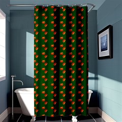 Kawaii Pumpkin Patt Green Shower Curtain 36  X 72  (stall)  by snowwhitegirl