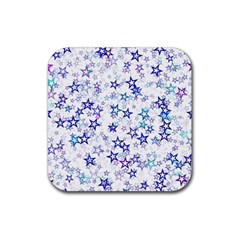 Christmas Stars Background Rubber Coaster (square) by Posterlux