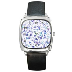 Christmas Stars Background Square Metal Watch by Posterlux