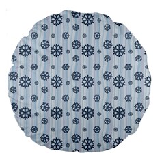 Snowflakes Winter Christmas Large 18  Premium Round Cushions by anzea