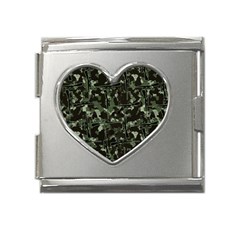 Hunting Motif Camouflage Pattern Print Bk Mega Link Heart Italian Charm (18mm) by dflcprintsclothing