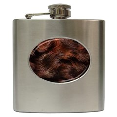 Brown Wool Texture Hip Flask (6 Oz) by kyorashop23