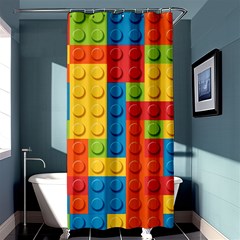 Lego Bricks, Colorful Dots Background Shower Curtain 36  X 72  (stall)  by kyorashop23