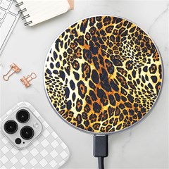 Leopard Skin Texture, Macro, Brown Wireless Fast Charger(white) by kyorashop23