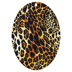 Leopard Skin Texture, Macro, Brown Uv Print Acrylic Ornament Oval by kyorashop23