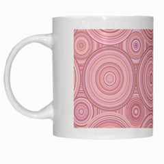 Pink Retro Texture With Circles, Retro Circles Background, White Mug by kyorashop23