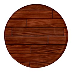 Seamless Wooden Planks Brown Wooden Background Round Glass Fridge Magnet (4 Pack)