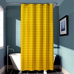 Yellow Lego Texture, Macro, Yellow Dots Background Shower Curtain 36  X 72  (stall)  by kyorashop23