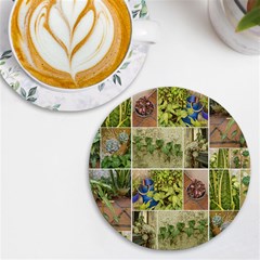 Garden Sanctuary Photo Collage Print Uv Print Round Tile Coaster by dflcprintsclothing