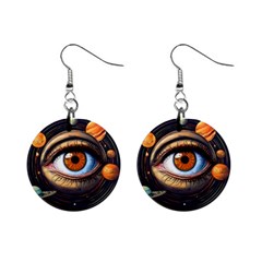 Eye Of The Universe (ai) Mini Button Earrings by dflcprintsclothing