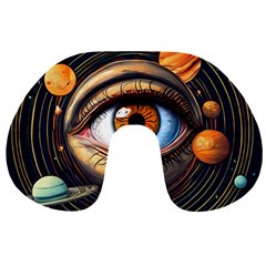 Eye Of The Universe (ai) Travel Neck Pillow by dflcprintsclothing