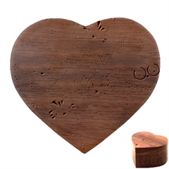 Beautiful Cute Animals Pattern Pink Heart Wood Jewelry Box by Grandong