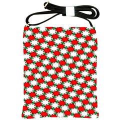 Christmas Star Red Green Shoulder Sling Bag by anzea