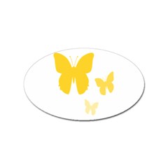 Yellow Butterfly Animals Fly Sticker (oval) by anzea