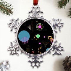 Colartive, Aesthetic, Amoled, Black, Colorful, Desenho Metal Large Snowflake Ornament by kyorashop23