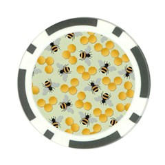 Bees Pattern Honey Bee Bug Honeycomb Honey Beehive Poker Chip Card Guard (10 Pack) by Bedest