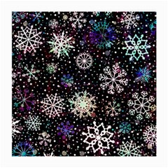 Shiny Winter Snowflake Abstract Christmas Cold Crystal December Medium Glasses Cloth by Bedest