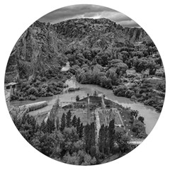 Florentino Ameghino Dam, Chubut, Argentina Round Trivet by dflcprintsclothing