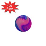 Swirl Twirl Design Pattern Purple 1  Mini Buttons (100 pack)  Front