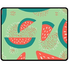 Watermelon Dots Summer Pattern Fleece Blanket (medium) by Bedest