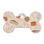 Leaves Cake Cookies Pattern Dog Tag Bone (Two Sides) Front