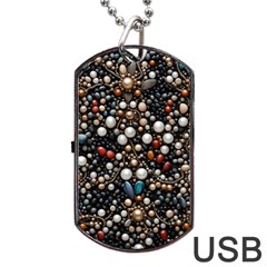 Pearls And Stones Dog Tag Usb Flash (two Sides) by dedoma