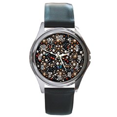 Pearls And Stones Round Metal Watch by dedoma