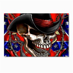 Confederate Flag Usa America United States Csa Civil War Rebel Dixie Military Poster Skull Postcards 5  X 7  (pkg Of 10) by Ket1n9