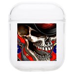 Confederate Flag Usa America United States Csa Civil War Rebel Dixie Military Poster Skull Soft TPU AirPods 1/2 Case Front