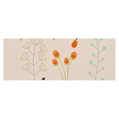 Boho Pattern Berries Flowers Nature Banner And Sign 8  X 3  by Bedest