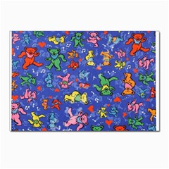 Grateful Dead Dancing Bears Pattern Postcard 4 x 6  (pkg Of 10) by Salmanaz77