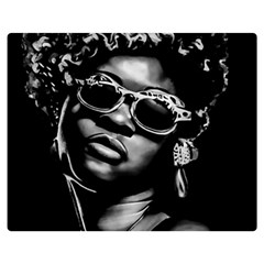 Afro Beauty Woman Portrait (ai+human) Premium Plush Fleece Blanket (medium) by dflcprintsclothing