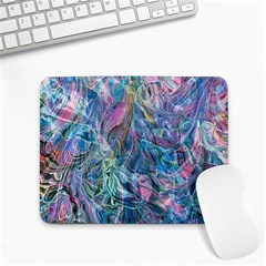 Saturday Straight Blue  Small Mousepad by kaleidomarblingart