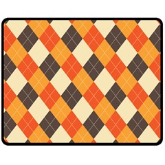 Halloween Argyle Pattern  Two Sides Fleece Blanket (medium) by Safari