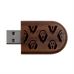 Halloween Party  Wood Oval Usb Flash Drive by Safari