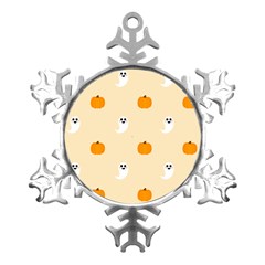 Pumpkin And Boo Crew Halloween  Metal Small Snowflake Ornament by Safari