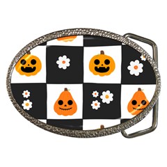 Seamless Halloween Pattern With Smiling Pumpkin 20240926 161714 0000 Belt Buckles by Safari