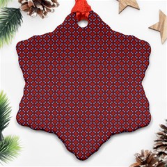 Brown Red Dot Pattern Ornament (snowflake) by ytdream